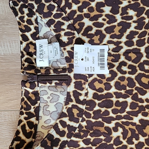 J Crew Leopard Print Mini Dress SZ 12 - Picture 2 of 3